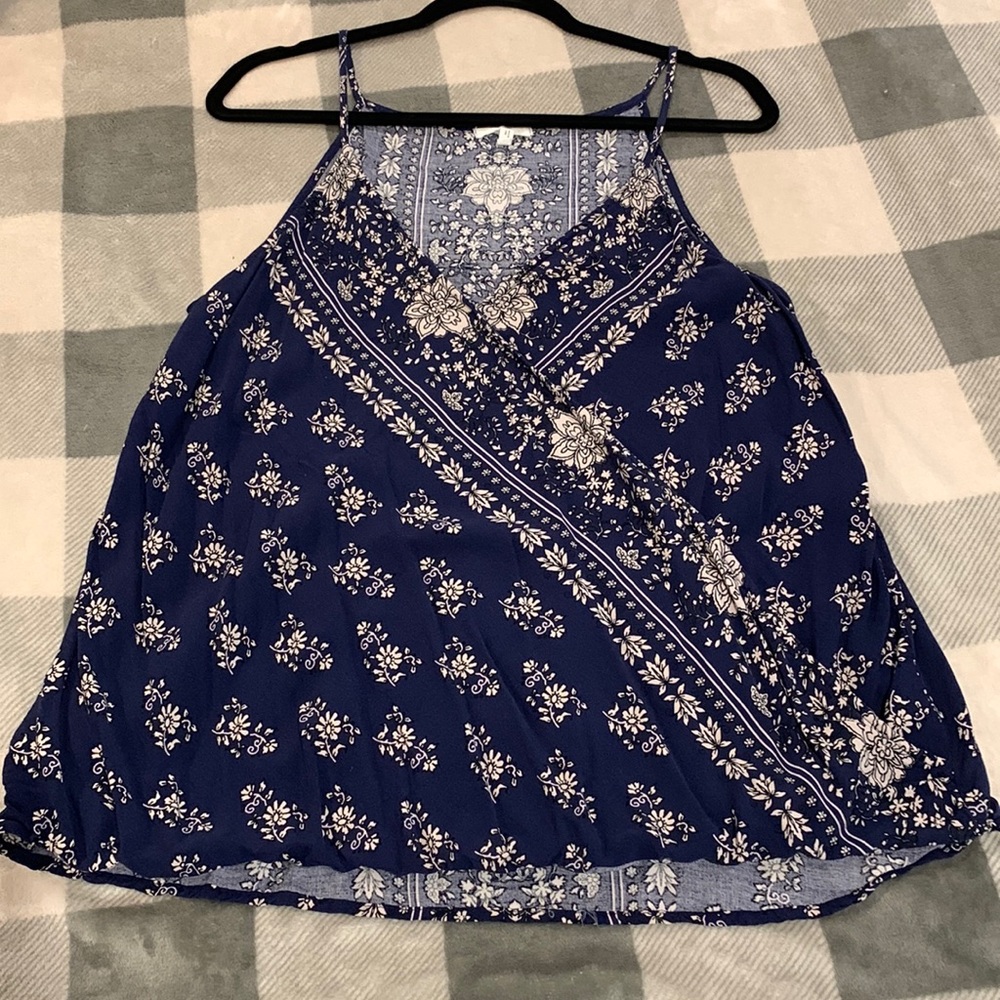 Floral Print Wrap Tank
